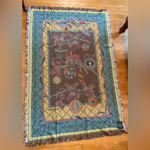 Goodwin Weavers Crown Crafts Vintage Woven Holiday Throw Blanket 🎄 Susan Welsh - Picture 4 of 6